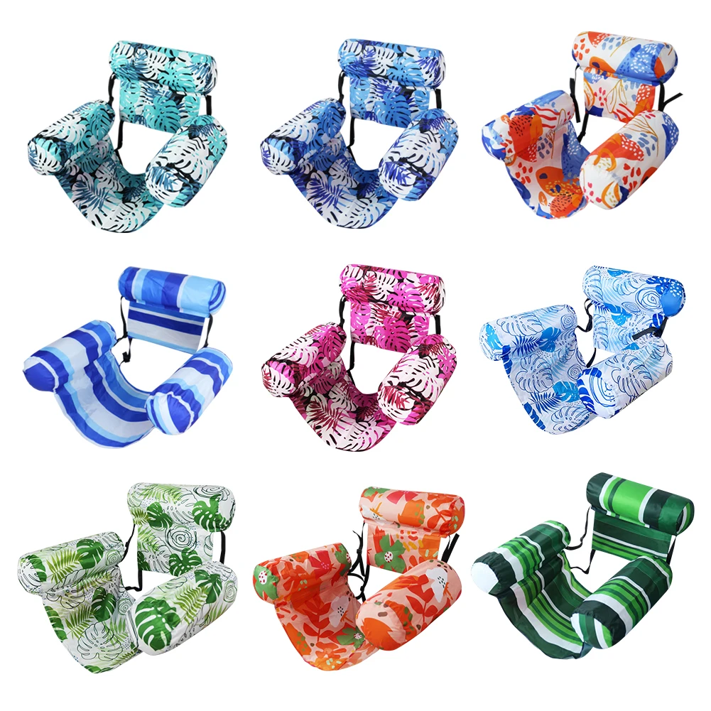

Summer Inflatable Pool Floating Lounger Chair Water Mattresses Hammock Leakproof Float Recliner with Arm Backrest Accessories