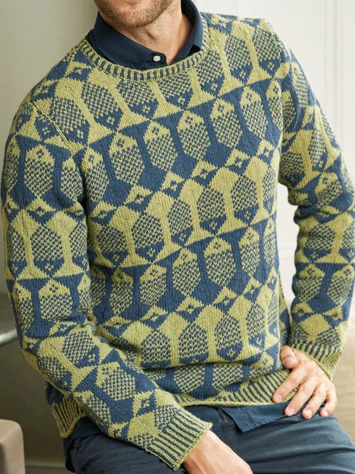 

Мужской вязаный свитер с длинным рукавом и круглым вырезом, утепленный, повседневный, прямого кроя, осенний, модный, дышащий, комфортный