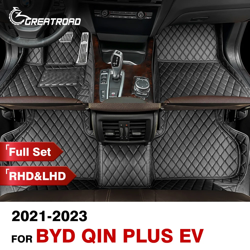 

Автомобильные напольные коврики для BYD Qin Plus EV 2021 2022 2023, индивидуальные автомобильные накладки для ног, Обложка, аксессуары для интерьера