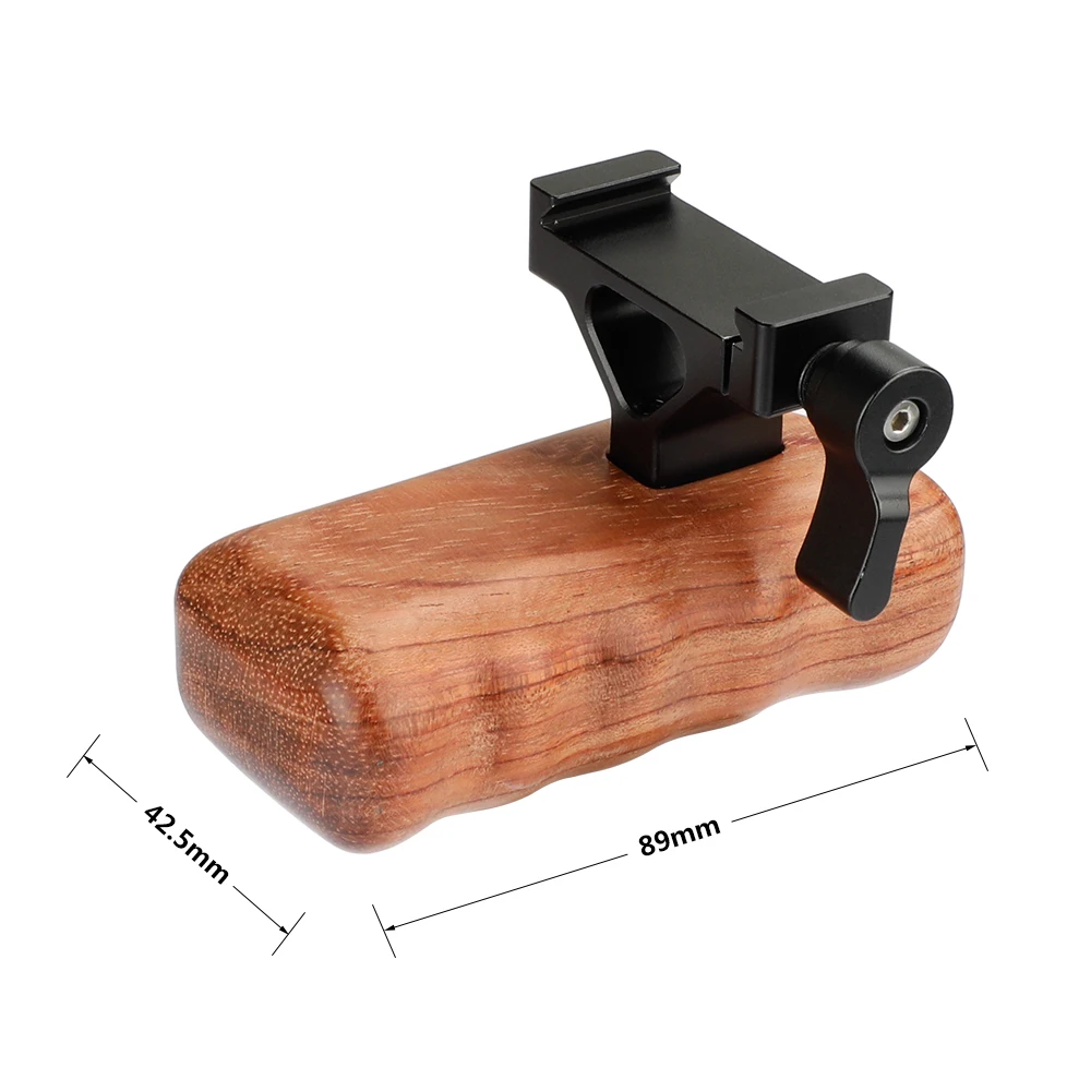 CAMVATE Camera Wooden Handgrip Left / Right Side With QR ARCA Compatible Clamp For DSLR Camera / DV Video Cage Rig