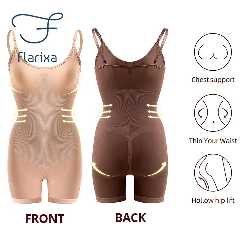 Flarixa Slimming Corset Woman Flat Belly Shapewear Women Full Body Shaper Seamless Butt Lifting Bodysuit Tummy Control Underwear