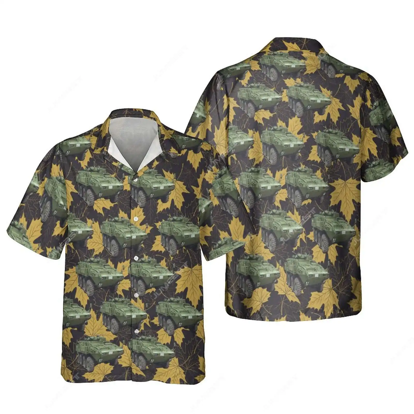 Jumeast 3D Printed Camo Tank Car Men Hawaiian Shirts American Guns Self Defense Beach Blouses Palm Tree Camisa Social Clothes