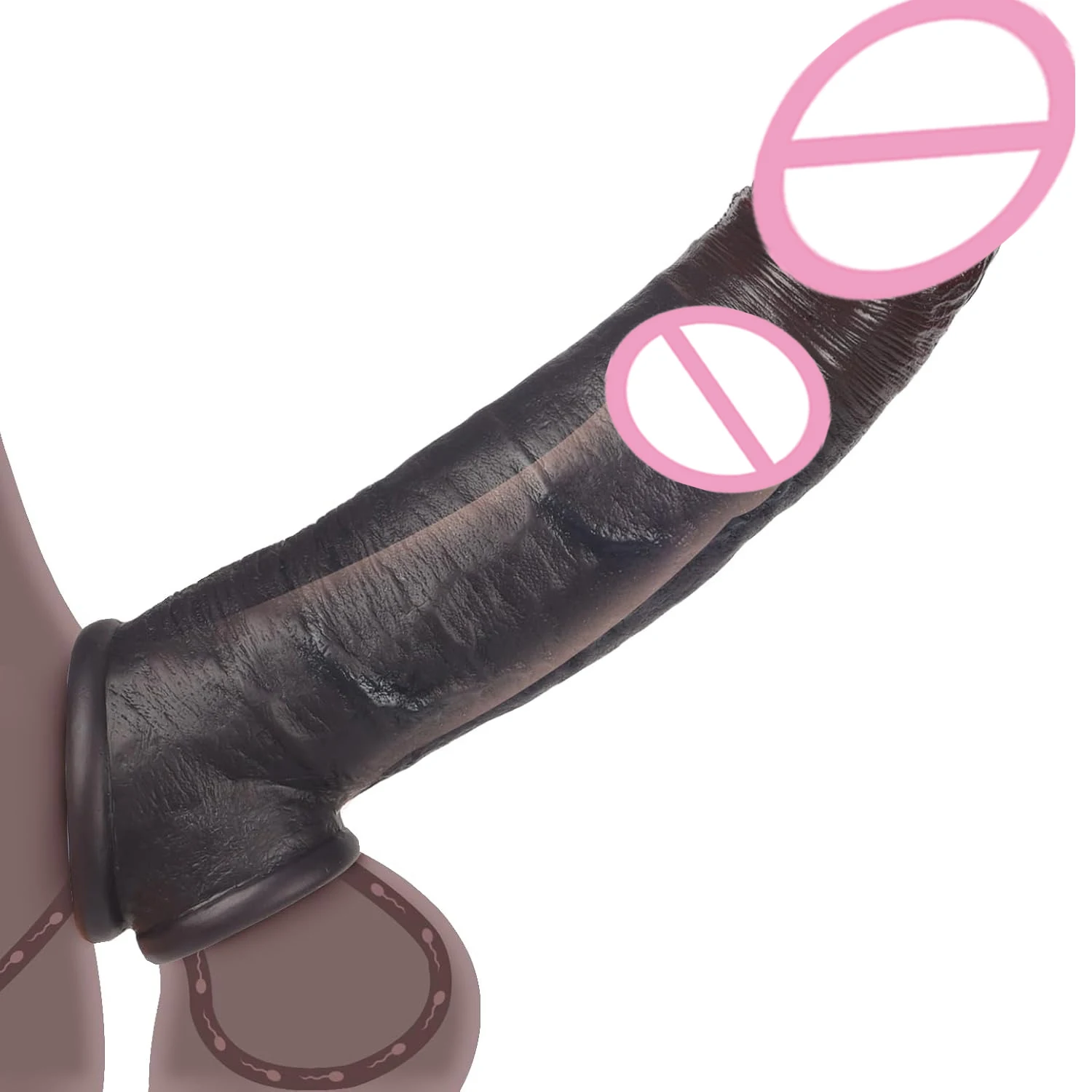 Realistic Penis Man Sleeve Enlargement Dildo Extender Dick Ring Penis Sleeve Cock Sleeve Adult Sensual Sex Toys Adult Products
