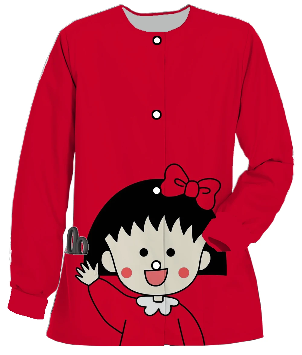 Chibi Maruko-chan cute cartoon print affinity childlike children's center dental pet shop florist work clothes nursing clothes