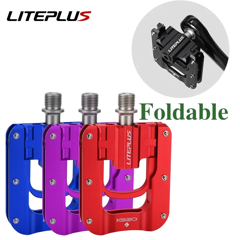 

Liteplus Pedal K620 Aluminum Alloy 3 Ball Bearing Folding Anti-slip Bike Pedals For Brompton Bicycle