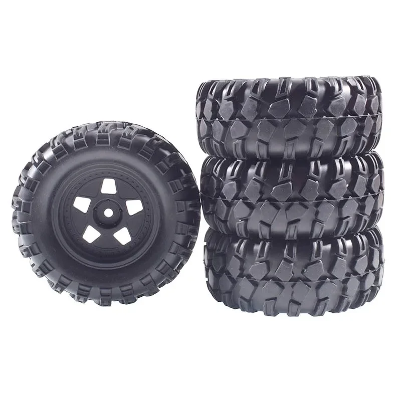 

90mm 4pcs Rubber Tires & nylon Wheel Rims For MN128 MN999 MN86 MJX 10208 Universal