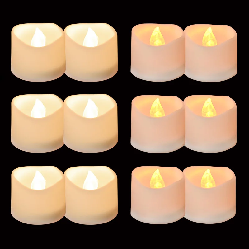 6pcs Flicker Candles Flameless LED Light Candles Light Tea Lamps Wedding Anniversary Home Garden Yard Bar Decoration Tealights