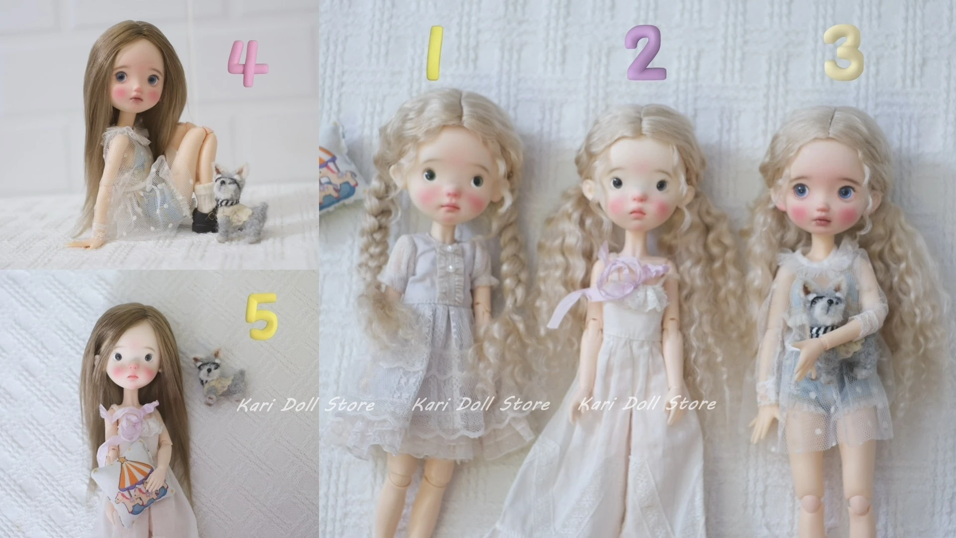 

Kari Doll Парики из натуральных мохеровых волос для куклы Landazz Landoudou, окружность головы 16 см