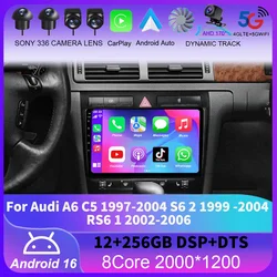 For Audi A6 C5 1997 - 2004 S6 2 1999 - 2004 RS6 1 2002 - 2006 GPS Car Radio Navigation Multimedia Video Player Stereo Android 16