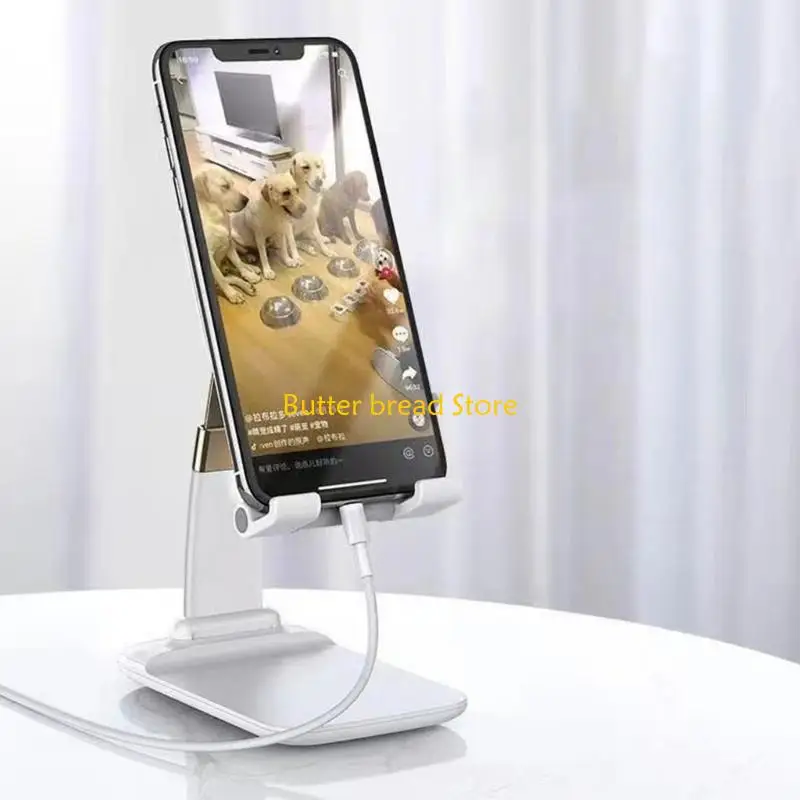 W89C Universal Phone Stand Pullback Phone Stand Adjustable for Desk Bedside Use