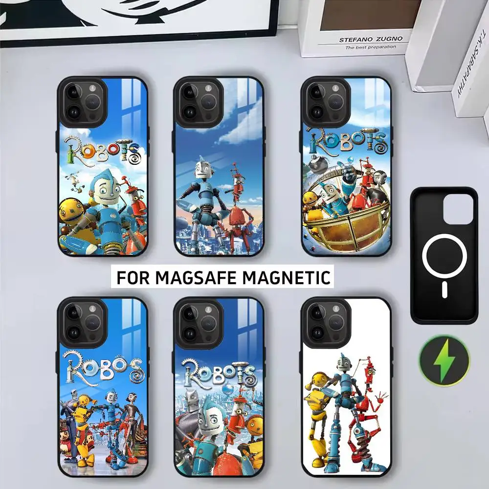 

Cartoon The L-Little R-Robots LR Phone Case For iPhone17,16,15,14,13,12,11 Plus,Pro Magnetic with Magsafe Wireless Charging