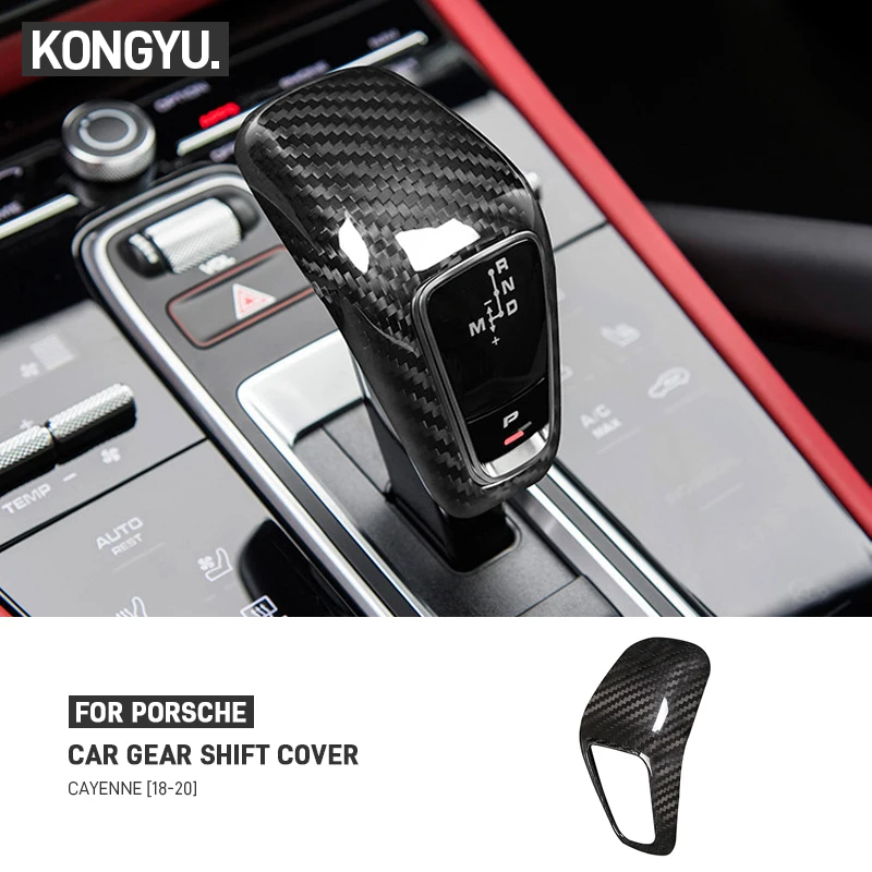 

Real Carbon Fiber Car Gear Shift Head Knob Cover Trim For Porsche Cayenne 2018–2023 Gear Lever Protector Shell Auto Accessories
