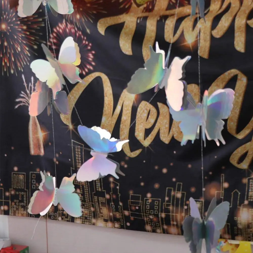 

Colorful 3D Butterfly Paper Banner 2m Cartoon Butterfly Hanging Garland DIY Party Hanging Decoration Bridal Shower