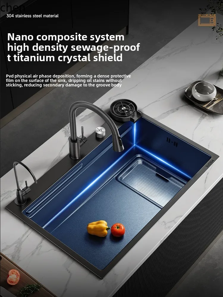 HXL Stainless Steel Large Single Bowl Kitchen Sink Dishwashing Basin Sink