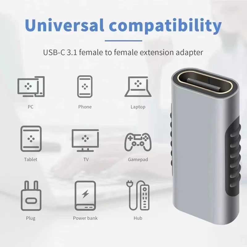 USB Type C Adapter Female to Female Extension Cable Connector Portable USB-C Coupler Type-C Converter For Phone Tablets Laptops