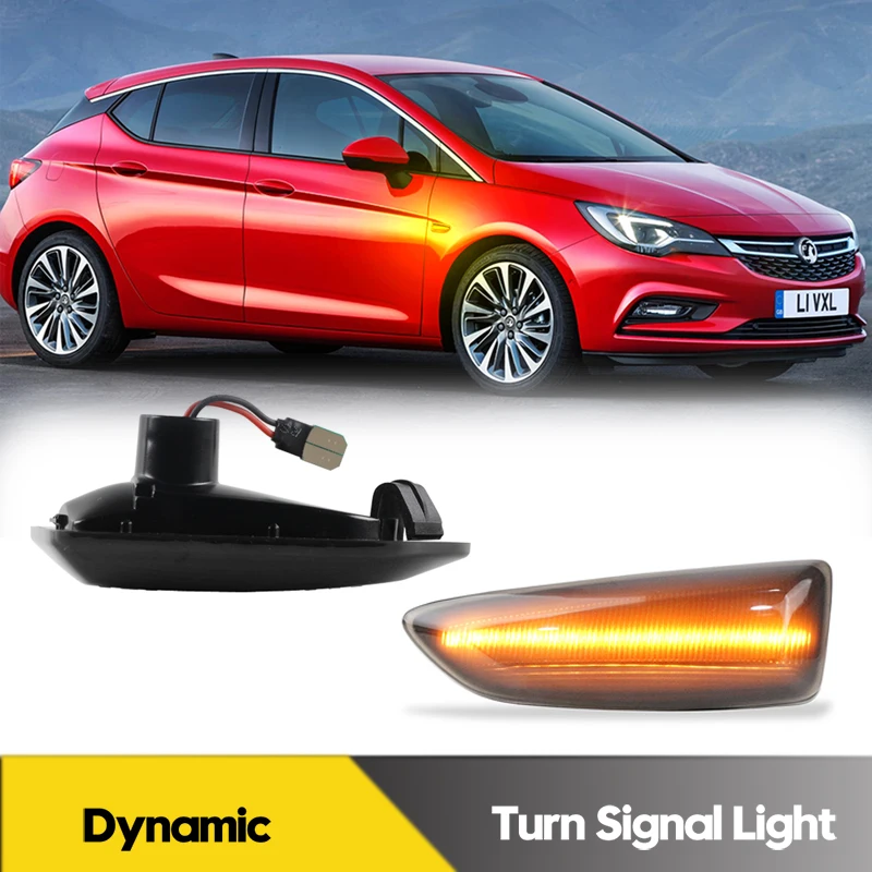 

2Pcs For Opel Vauxhall Astra J K Insignia B Zafira LED Dynamic Side Marker Light Turn Signal Blinker Lamp Canbus Car Accessories