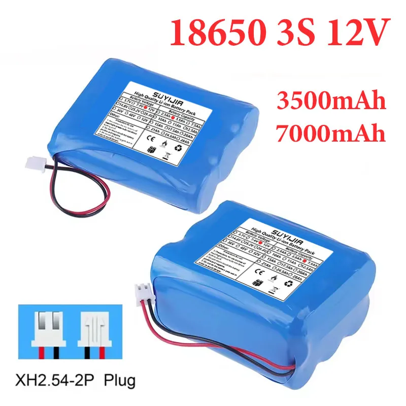 12V 3500mAh / 7000mAh Rechargable Pack For Speaker Flashlight Monitor CCTV Camera Battery 12.6 V 11.1V 18650 Lithium-ion Battery