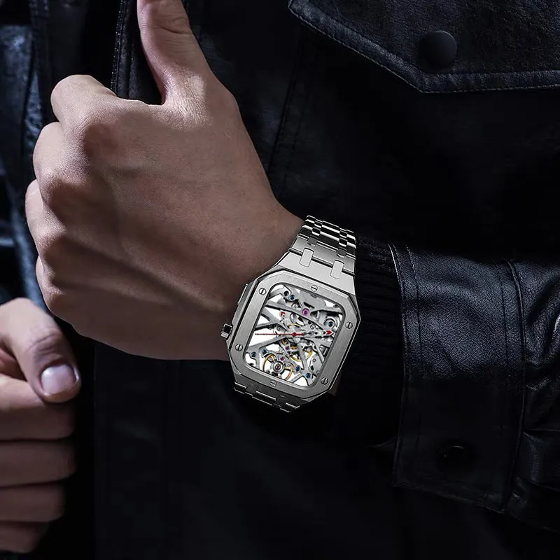 Funda protectora de acero inoxidable para Apple Watch Series 9, 8, 7, 6, 5, 4 SE, de lujo, Premium, 45mm, 44mm