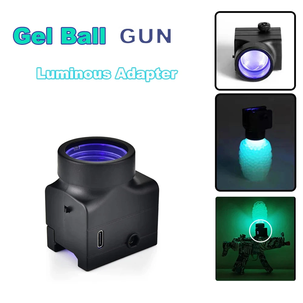 Gel Ball Gun Luminous Adapter Water Balls Ammo Storage Bottle Connecting Head Glow In The Dark Toy Gun UV Light Up Feedneck