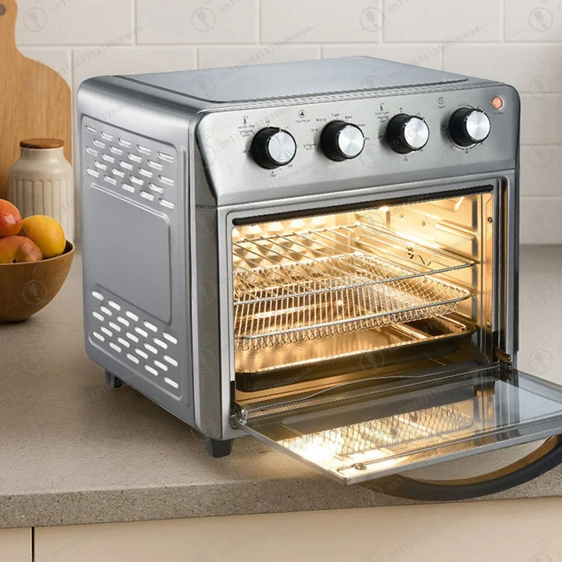 

26L Stainless Steel Air Fryer Toaster Oven Knob Control Large Capacity Electric Convection Oven for Home