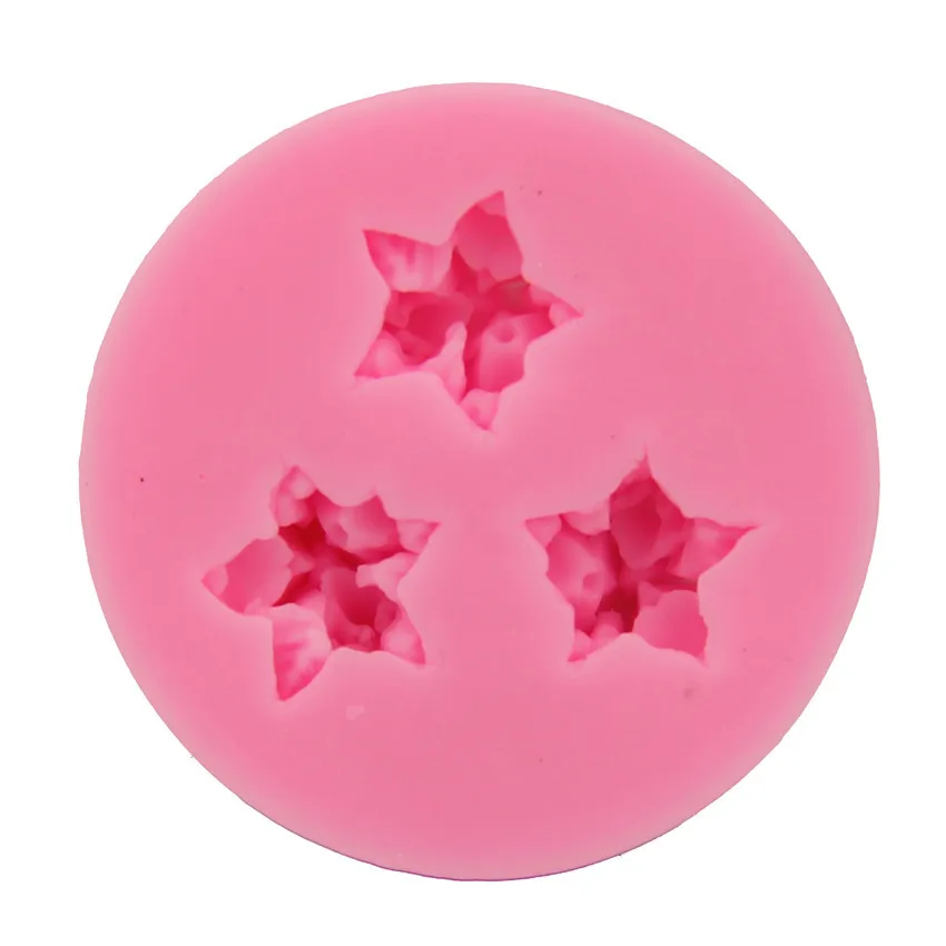 DIY Cake Decorating Three Golden Flower  Shaped Fondant Sugar Art Tools DIY Cake  Decorating Tools 3D Silicone Molded D080