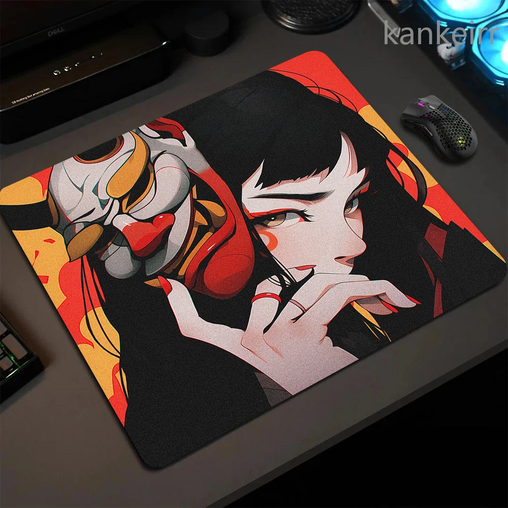 One Mask Girl Control Surface Mouse Pad, Professional Mousepad Velocidade, Non-Slip Bottom Mouse Mat, E-Sports, alta Elastic, 45x40cm