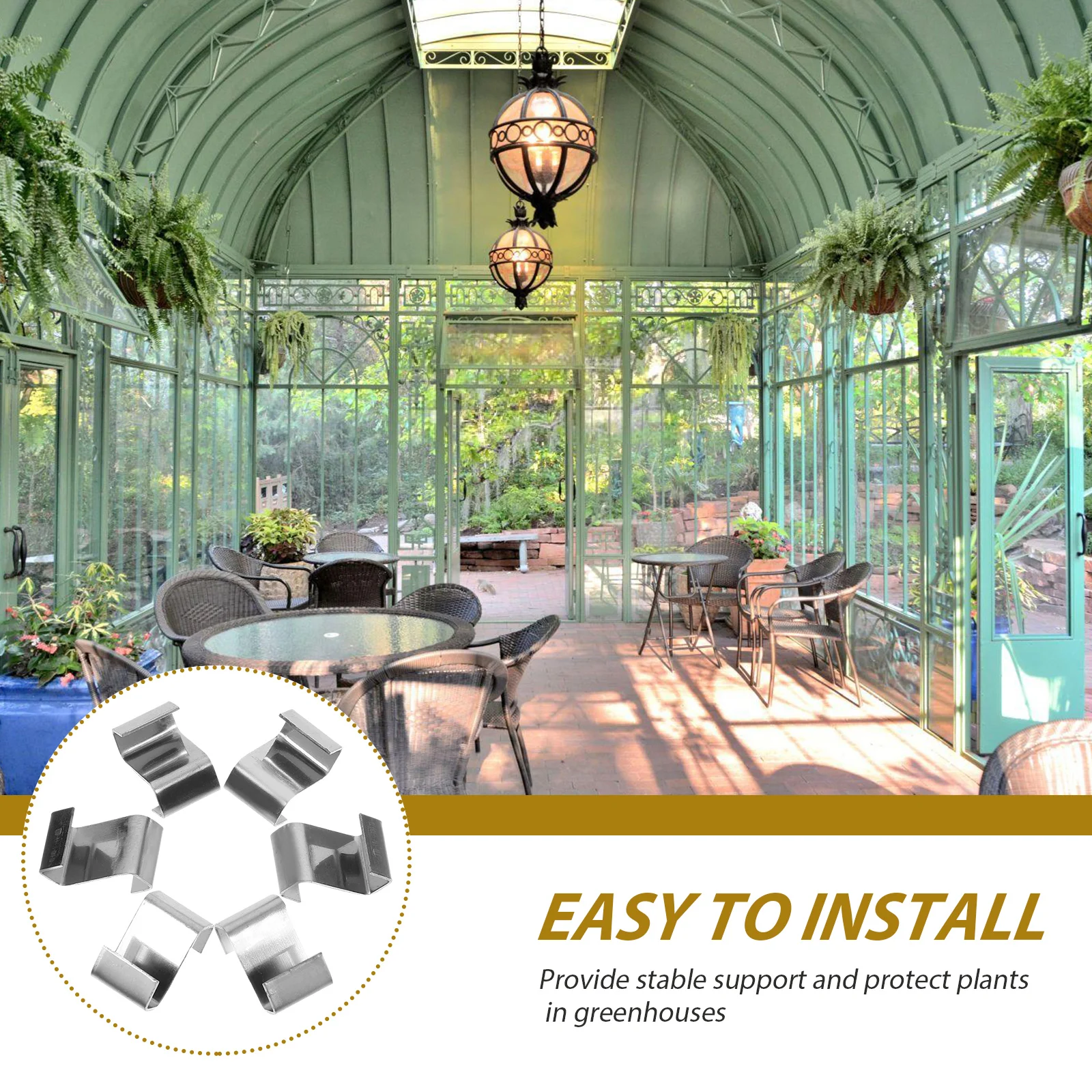 

25Pcs Glass Pane Fixing Clips Stainless Steel Greenhouse Accessories Heavy Duty Weather Resistant Secure Installation Kit