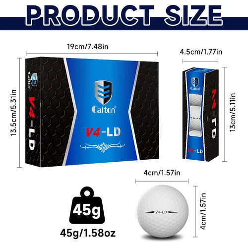 Imagen 2 del producto Pelotas de golf Caiton Pro - 4 capas, DuPont Surlyn, agrega 30 yardas, rendimiento en torneos, excelente sensación (paquete de 12/6/3)