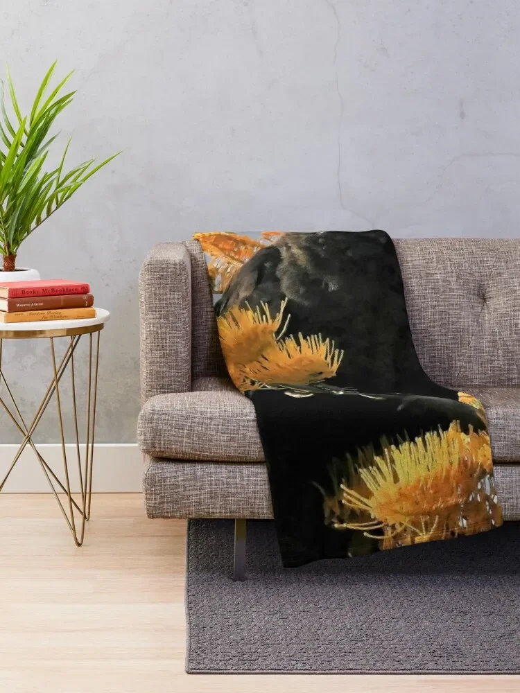 Yellow Tail Black Cockatoo (4) Throw Blanket Blankets Sofas Of Decoration blankets and throws Blankets