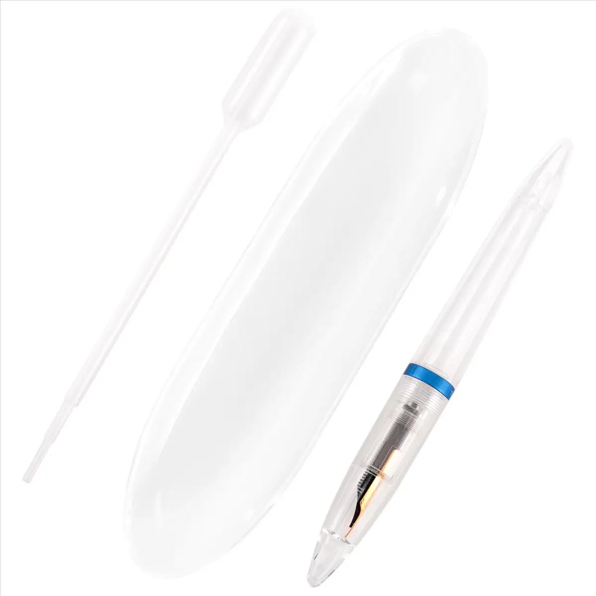 ABJS 0.5mm Nib Fountain Pen with Eyedropper High Capacity Transparent Pens Office School Supplies for Student Writing Gifts Stat