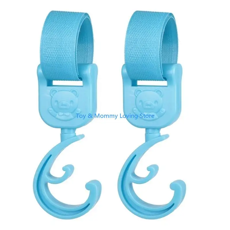 

Y1QF Pram Hooks Baby Stroller Hooks 2pcs Bag Hook Anti-Slip Hanger Hook for Diaper Bag Mommy Bag Purse Pushchair Accessory