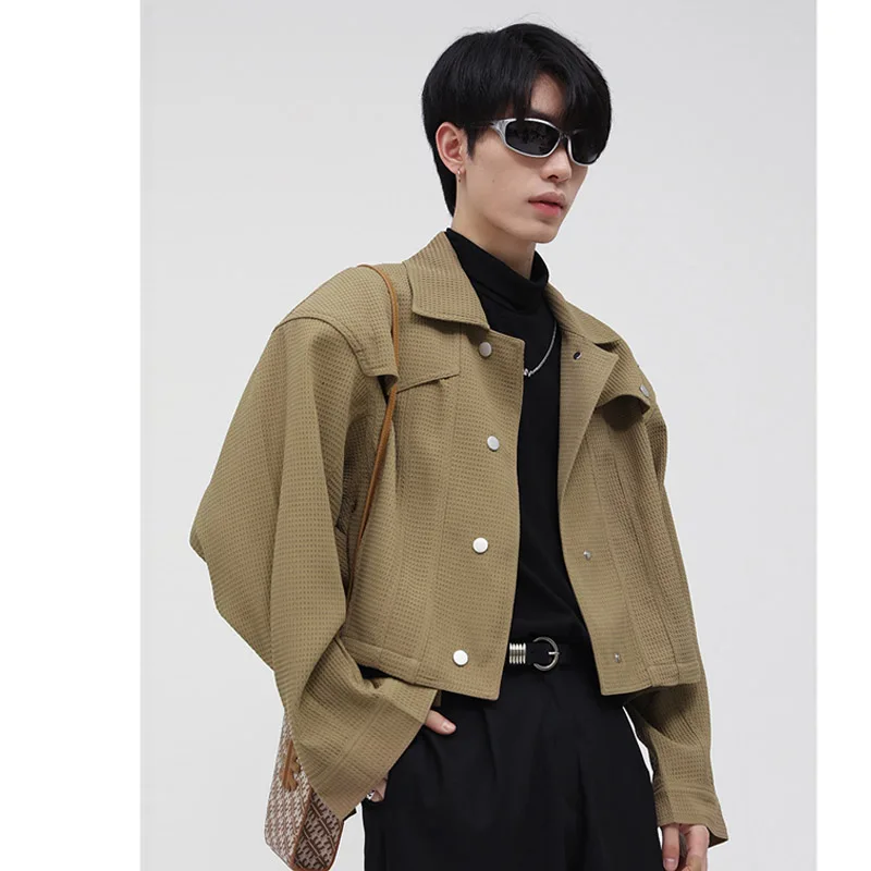 

Модная ретро-куртка с воротником для мужчин и женщин, новая весенняя модель, укороченный силуэт, дизайн в гонконгском стиле, популярная куртка