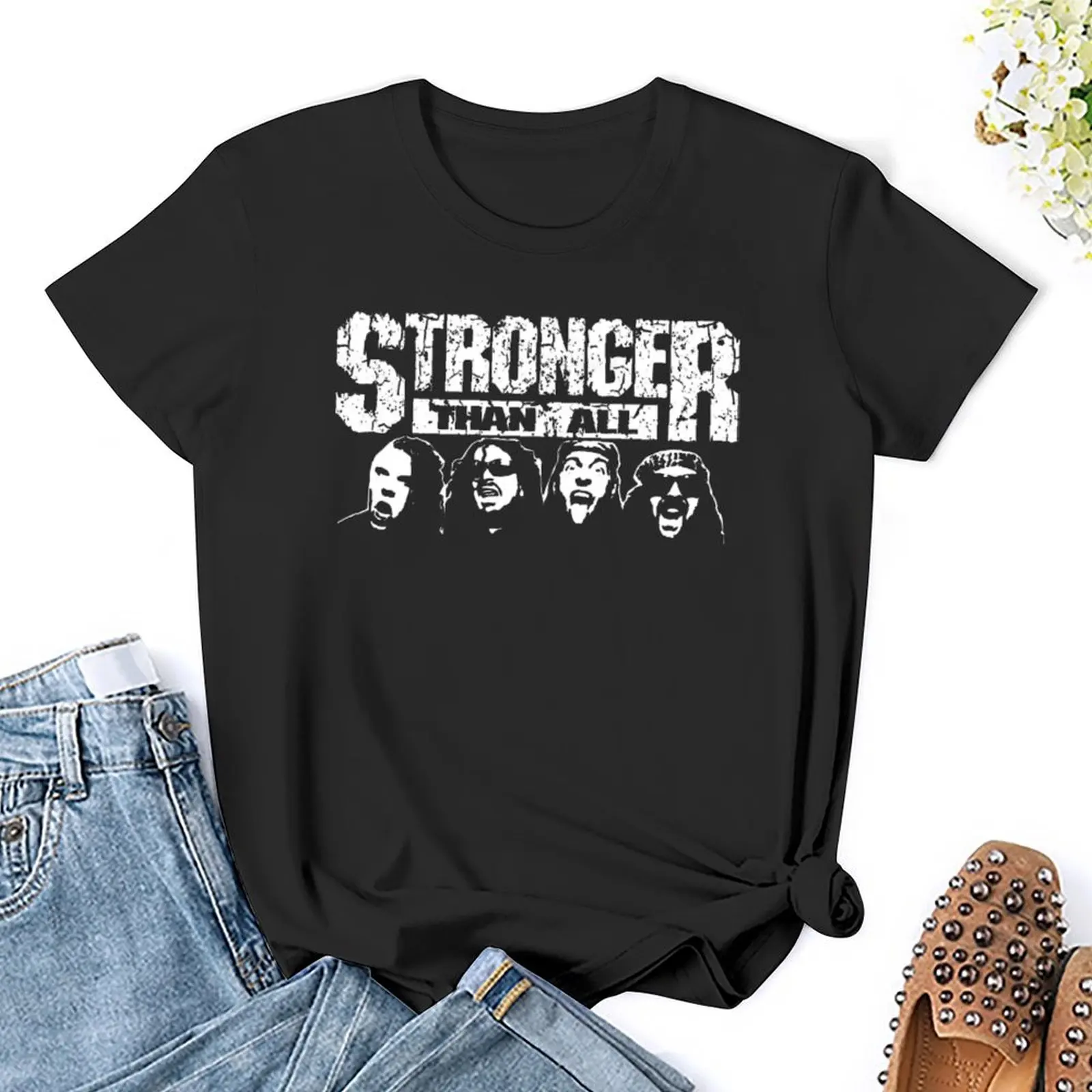 Stronger Than All Racerback Tank Top Tees Graphic T-shirt Harajuku  Move  Novelty Home