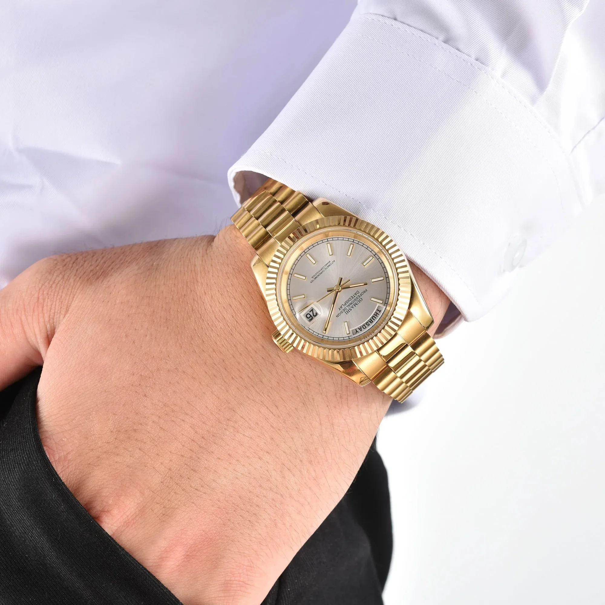 39mm automatic mechanical watch men's business high-end luxury waterproof watch luminous calendar display watch