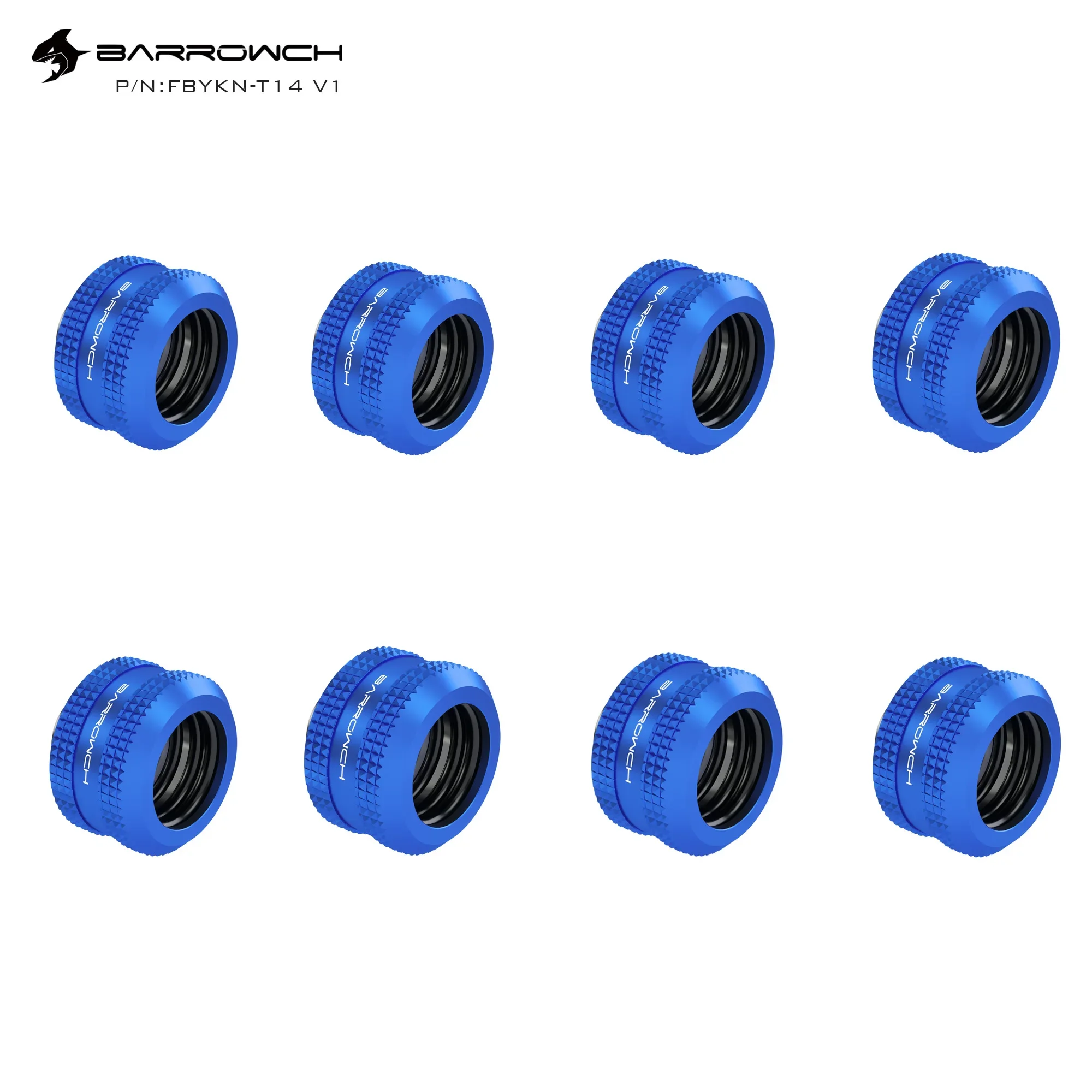 Barrow G1/4” Thread OD14mm Hard Tube Fitting Kit Anti-off Adapter Compression Connector for Computer Water Cooling FBYKN-T14