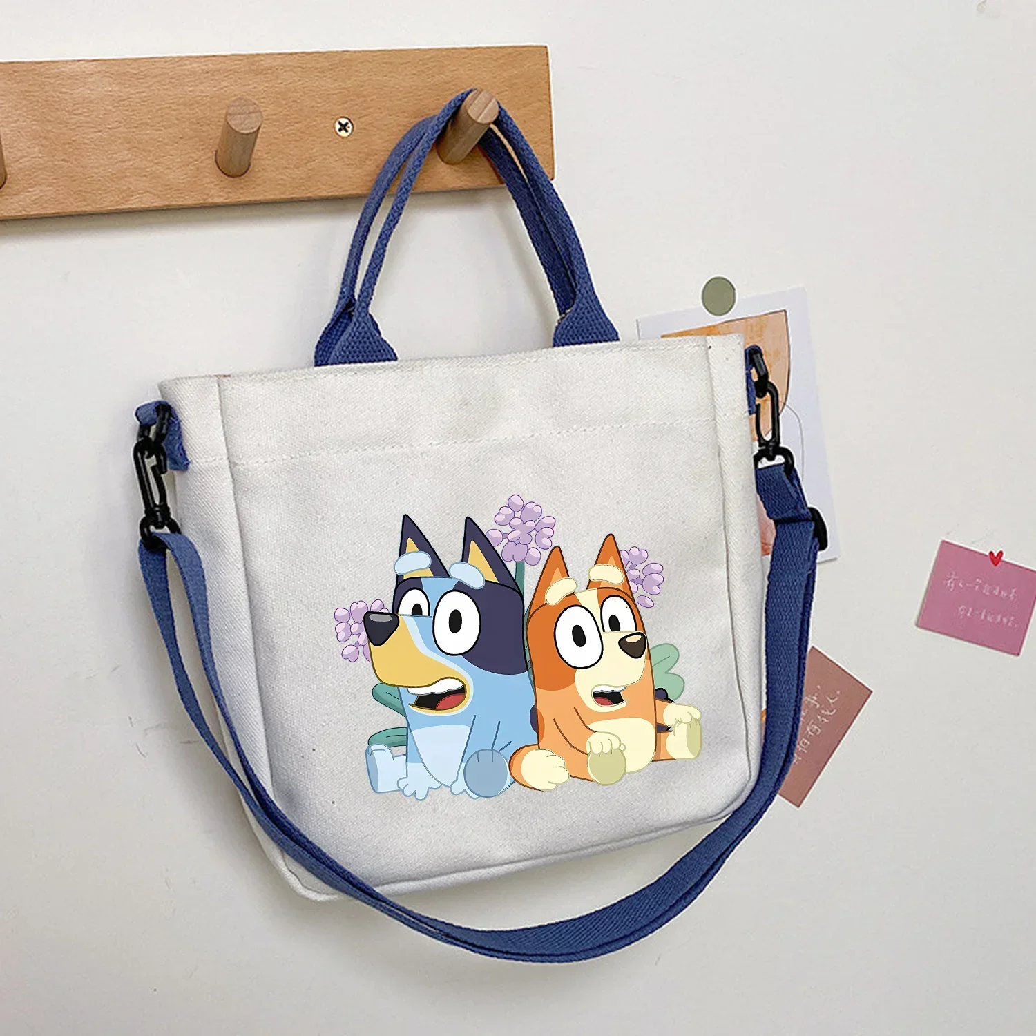 Blueys Canvas Crossbody Bag Kids Student Supplies Bookbag Adult Phone Bags Messenger Pack Outdoor Portable Lightweight Handbag