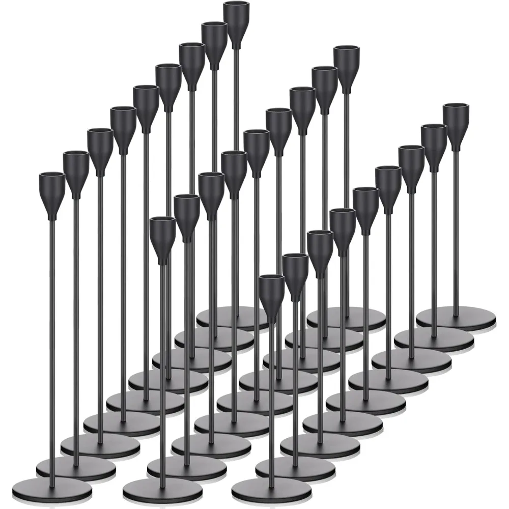 27 Pack Candles Holder, 9 Sets Taper Candlestick Holders Fit 0.75 Inch Thick Pillar Candles, Long Candle Sticks Holder Centerpie