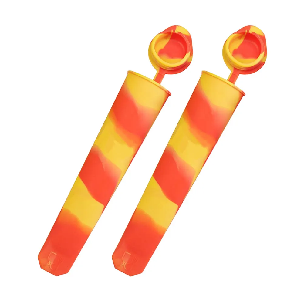 

2Pcs Popsicle Silicone Molds Food Grade DIY Ice Cream Maker Flexible Reusable Ice Pops Mold Dessert Maker