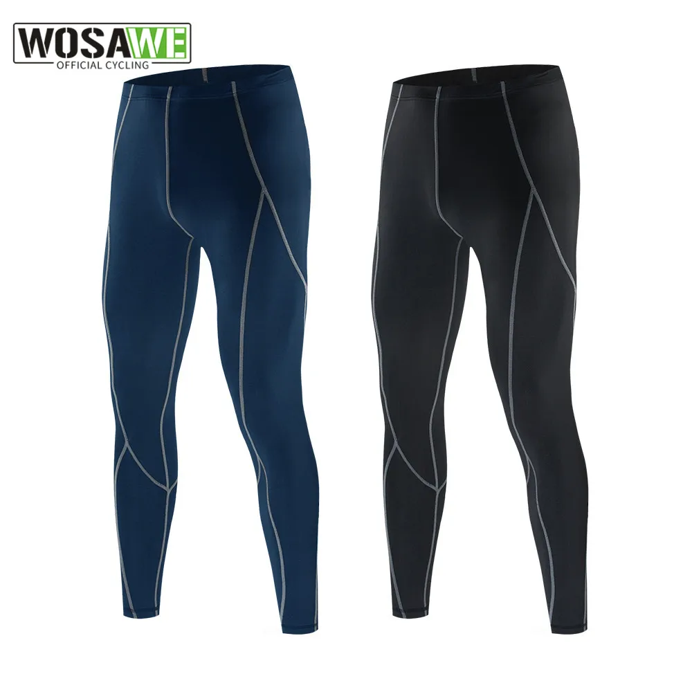 WOSAWE Winter Fall Cycling Tights Quick-Dry Men Running Gym Legging Compression Fitness Thermal Underwear Long Johns Pants