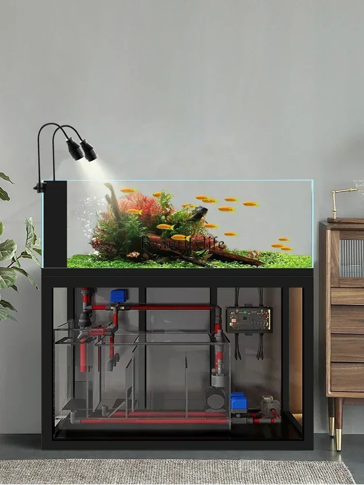 

yj9Industrial Wind Stream Cylinder Automatic Lazy Change Water Fish Globe Living Room Super White Aquarium