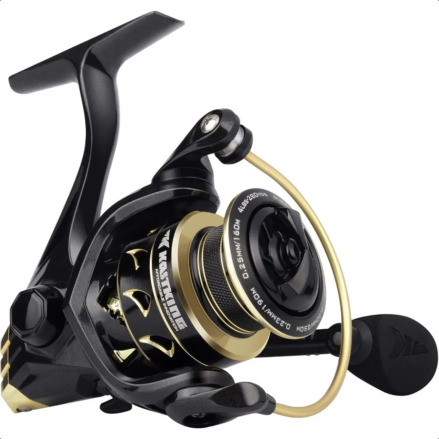 

Valiant Eagle Gold Spinning Reel 6.2:1 HighSpeed Gear Ratio Freshwater and Saltwater Fishing Reel Faster Line Retrieve Braid Re