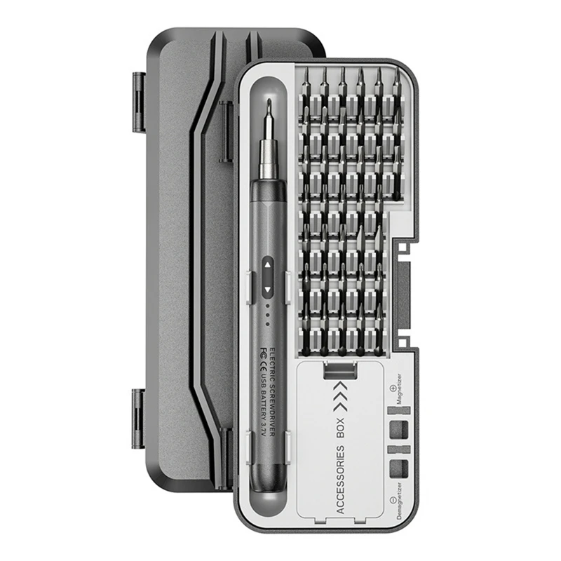 

Electric-Screwdriver-Set-Precision-Power-Tool-Kit-Rechargeable-Wireless-Mini-For-Mobile-Cell-Computer-Repair-For-PS5-Gray Y47A