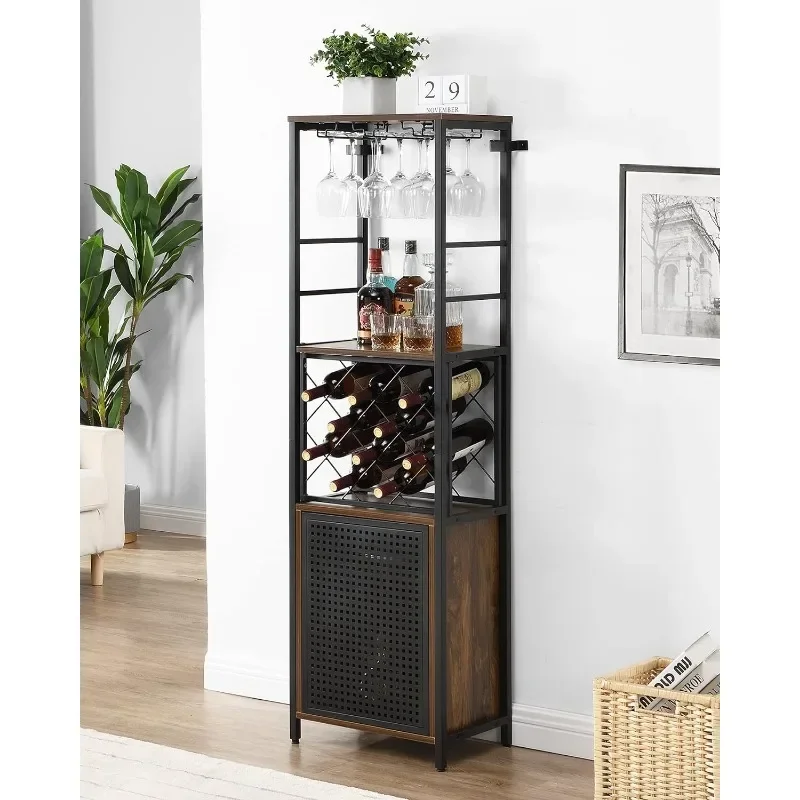 Armário de bar de vinho FURNITURE para licor e vidro, rack independente, piso com ajustável