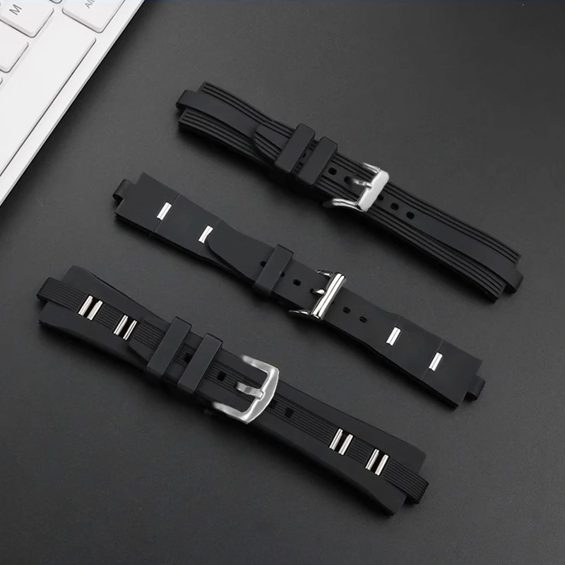 Convex Rubber Silicone Watch Strap for Bvlgari Bulgari DIAGONO Series Men womenWatchbands 22*7mm / 22*8mm / 26 * 9mm Accessories