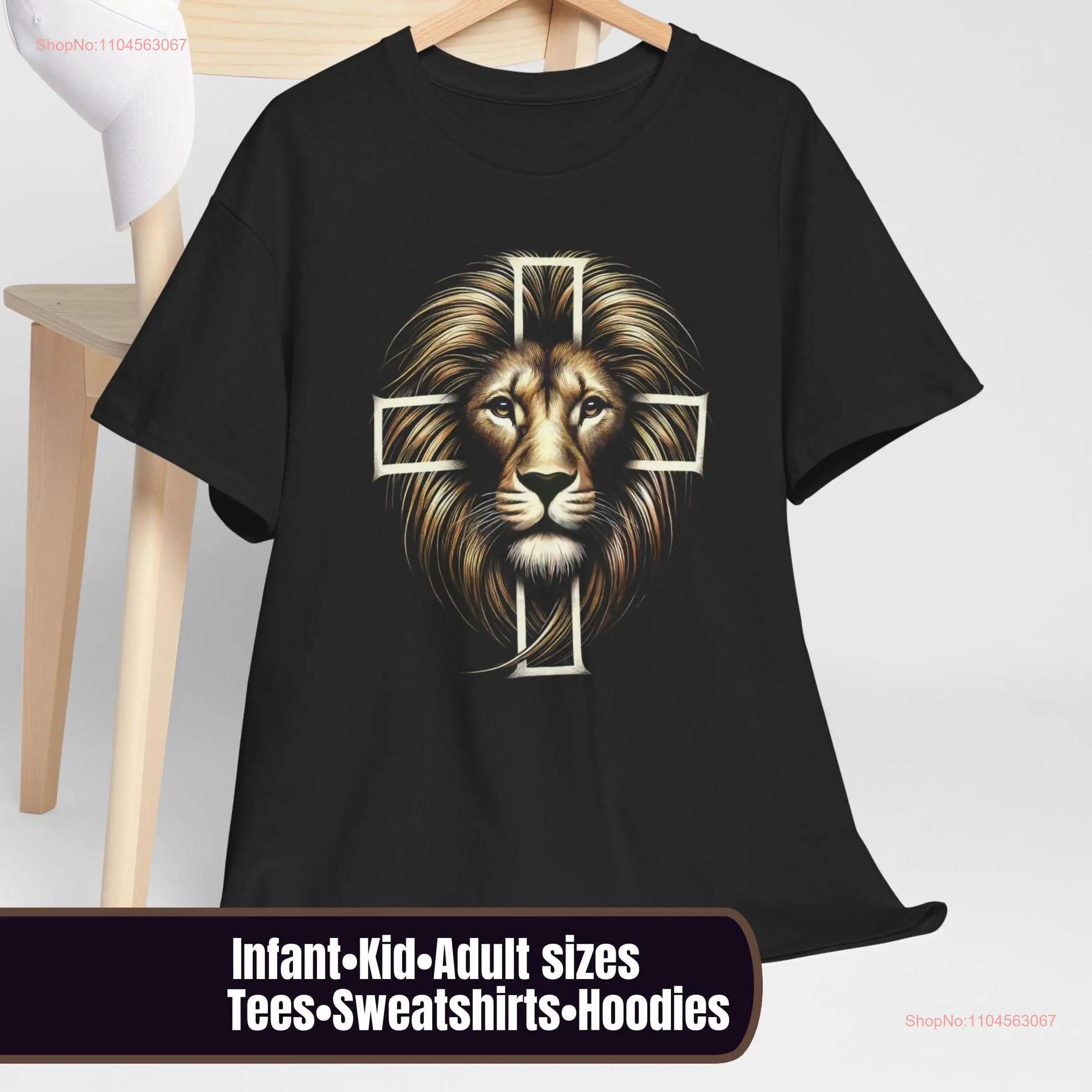 Lion de Juda croix t-shirt jésus sucré sweat à capuche chrétien Bible foi religieux cadeau de noël famille correspondant t-shirts