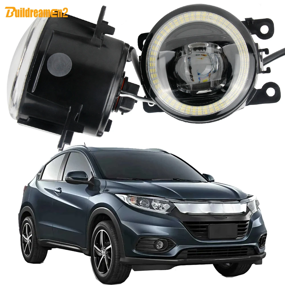 

1 пара автомобильных светодиодных линз противотуманных фар Angel Eye DRL для Honda HR-V HRV 2019 2020 2021 30 Вт H11 Canbus противотуманные фары аксессуары для дневного света