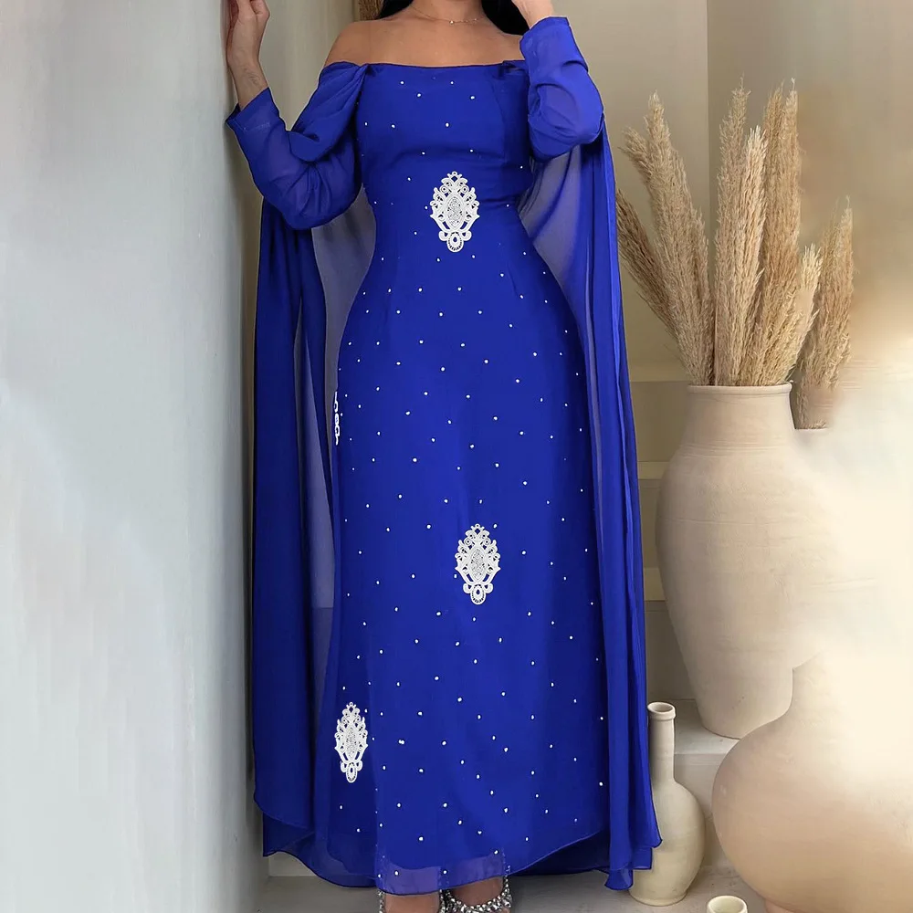 Muslim Chiffon Slimming Dress, Hot Diamond Flower, Decorative Dress, Middle East Ramadan, Morocco, Arab, Luxury Fashion