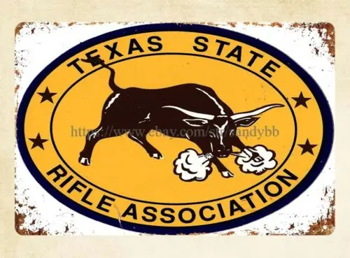 Texas State Rifle Association metal tin sign contemporary home decor