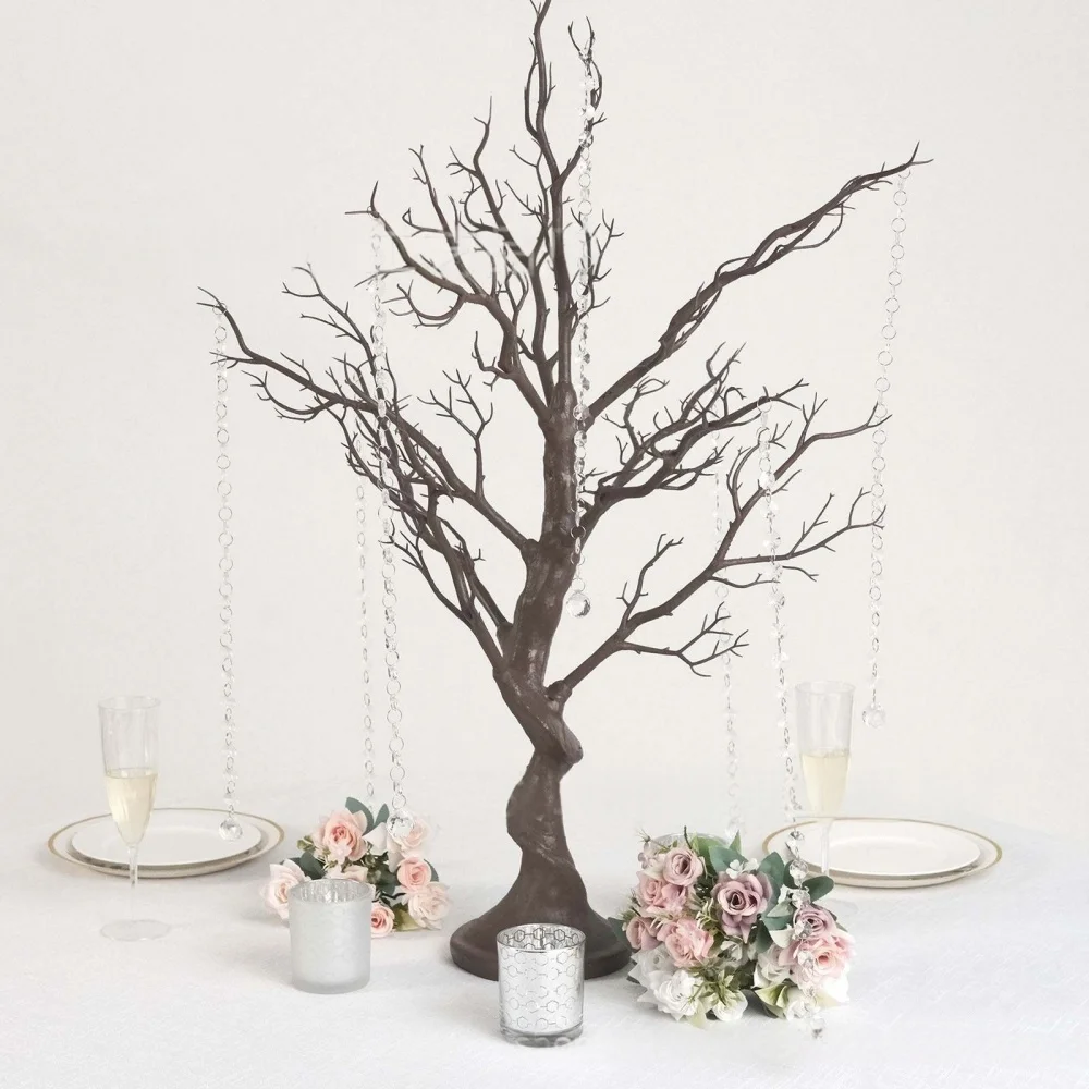 60 cm Goldener Ast-Baum Ornament Hochzeitsdekoration Funkelnder Baum für Blumenanhänger Weihnachtsfeier Tischdekoration – Detail 4