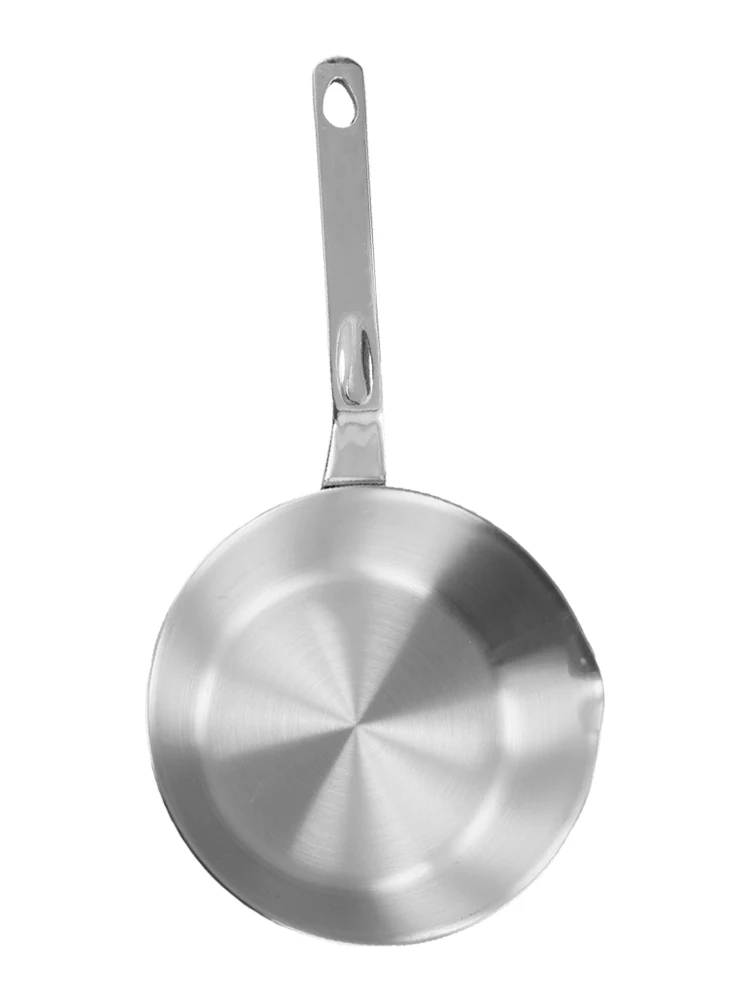 316 Stainless Steel For Mini Egg Pan with Spout for Mess Pouring Compact Frying Pan for Gas and Induction Compatibility